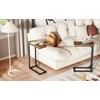 QEEIG Narrow C Shaped Side Table Set of 2 Living