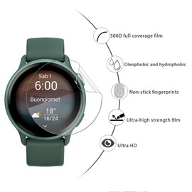 KUSINHOKA 3 Stück Schutzfolie kompatibel mit Garmin Vivoactive 6, [Anti-Kratzen] Weiche TPU Displayschutzfolie, Vollständige Abdeckung HD Klar Anti-Fingerprint Folie für Garmin Vivoactive 6