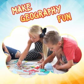 GeoToys GeoPuzzle, Country-Shaped Jigsaw Puzzles Set of 6, Geography Puzzle, Geography Game & Map Puzzle - Jigsaw Puzzles for Kids Ages 6-9 Years Old