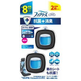 Febreze Air Freshener for Cars, Easy Clip, Antibacterial + Deodorizer, Clean Blue Soap, 0.09 fl oz (2.5 ml) x 2 Packs