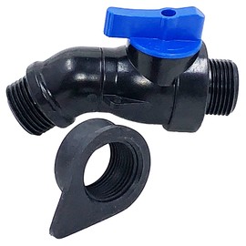 Rain Barrel 1/4 Turn Spigot: Fits Standard Garden Hose - Installs from Outside of Drum or Barrel - Turn Any Barrel or Trashcan Into a Rain Barrel