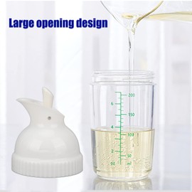 Lybunair Salad Dressing Shaker Container, Prevent Leakage, No BPA, Homemade Salad Dressing Bottle with Lid 200ml (White)