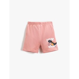 Koton Baby Boys Dinosaur Printed Elastic Waist Cotton Shorts, Salmon (992)