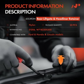 A-Premium 20 PCS Rear Liftgate Headliner Car Retainer Fastener Push Pin Clips Compatible with Honda CR-V Civic Accord Fit CR-Z Ridgeline Ford Explorer Expedition Lincoln Navigator Aviator - for 8.5mm