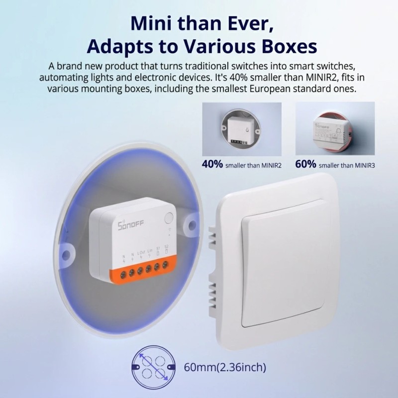 Sonoff Minir4 WiFi Smart Switch 10A 240V AC Smart Home