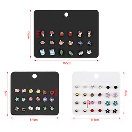 30 Pairs Girls Earrings Set, Hypoallergenic Stainless Steel Cute Stud Earrings Animals Flowers Pearl Earrings, Best Gifts for Teens Girls Women
