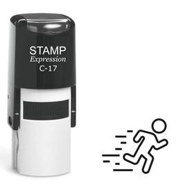 stampexpression - Running Man Silhouette Self Inking Rubber Stamp - Black Ink (A-63204)