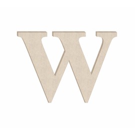 18" Times Unfinished Wood Letter Monogram W, Choose Material Blank Alphabet Wall Craft, Paintable (Sizes 12"-30")