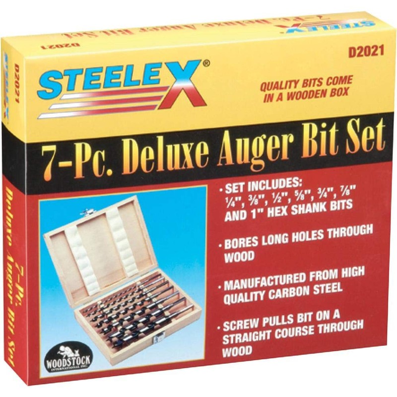 Steelex D2021-1/4-Inch to 1-Inch Deluxe Auger Bit Set, 7-Piece