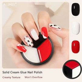 AIJIMEI 3in1 Solid Nail Polish Nail Polish Cream solid gel polish SolidCreamGel Soak Off Gel Nail Art DIY Manicure for Home Salon SolidNailpolishCream 0.5oz/15ml. Solid Gel NailPolish (A08)