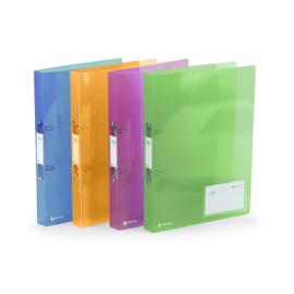 Rexel A4 Ring Binder, Assorted Colours (Orange, Blue, Lime Green or Pink), 25 mm 2 O-Ring Diameter, Ice, 2102044