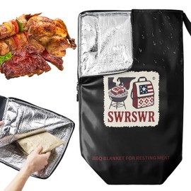 BBQ Blanket for Resting Meat: Anniversary/Birthday Gift/Christmas Stocking Stuffers for Men/Husband/Dad - Reusable Bag for Smoker & Grilling Accessories - Wide Mouth for Large Briskets/Turkeys