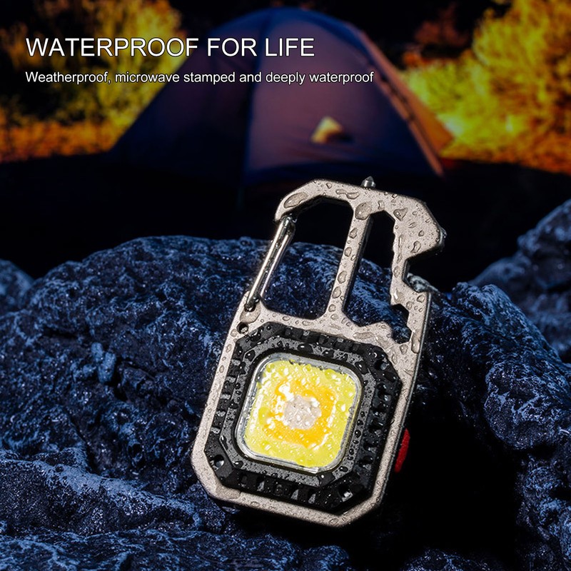 Keychain Work Light USB Charging Portable Pocket LED Flashlight Multifunctional
