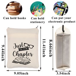 PLITI Bookworm Book Sleeve Librarian Appreciation Gift Book Lover Gift Just One More Chapter Book Protector for Women (More Chapter BSU)