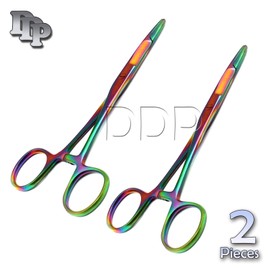 DDP Set of 2 Multi Titanium Color Rainbow Olsen HEGAR Needle Holder 5.5" Stainless Steel