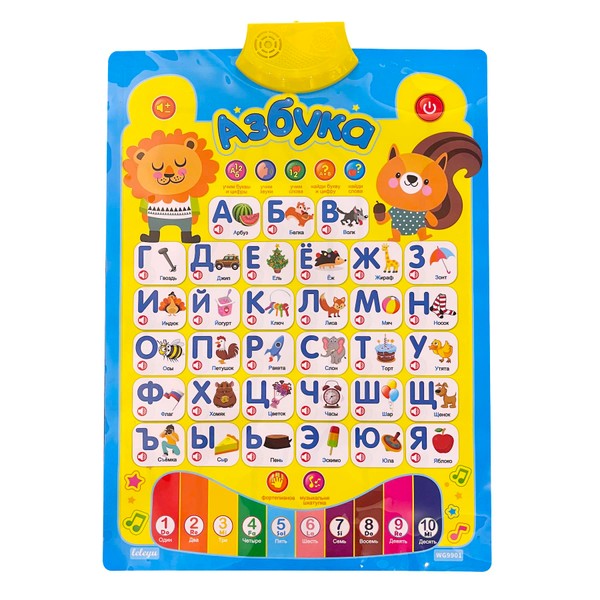 Russian Alphabet Poster for Kids, Toys With Native Speakers, Learn
