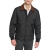 Dockers Men's Diamond Quilted Jacket with Corduroy Collar, Black