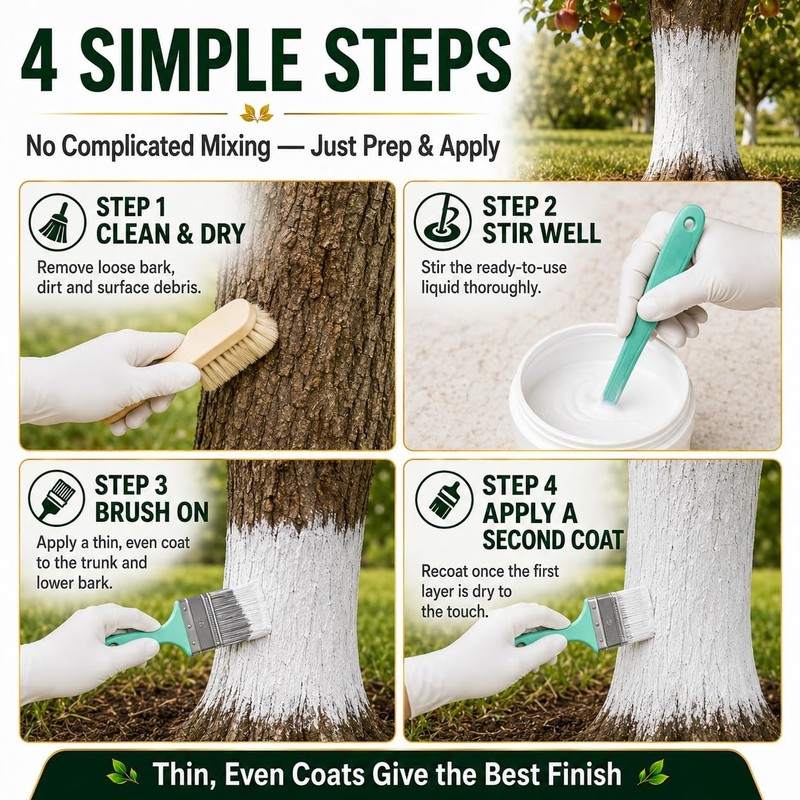 Tree Paint, 35 Oz White Trunk Paint Protection for Fruit,