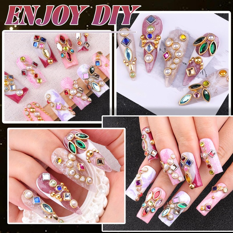 Luxury 3D Nail Charms Rhinestones Bangle Nail Charms and Gems