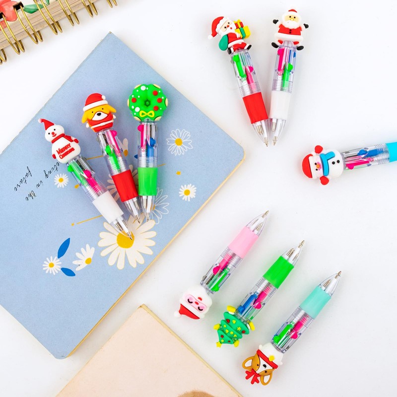 HNSYYF 60 Pcs 4-in-1 Multicolor Christmas Pens for Kids -