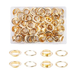 Zythrem 200Pcs Grommets Eyelets Kit 20mm Gold Eyelets with Washer Large Eyelets Kit Eyelet Punch Kit Metal Eyelets for Fabric Leather Tarpaulin Canvas Shoes Craft Curtains DIY and Decoration