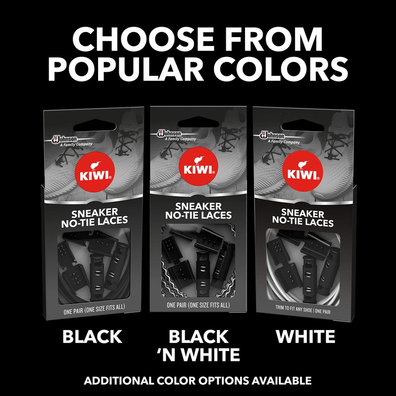 KIWI Sneaker No-tie Shoe Laces, White, One Size Fits All,