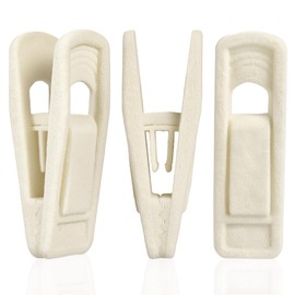 24 Pack Velvet Hanger Clips for Velvet Hangers, Beige