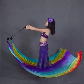 YQ 2 Bola Lanzadas Poi Para Danza Del Vientre Velo De Seda Yoga