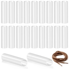 IISVCUNY 20pcs Aglets for Shoelaces Shoe Lace Ends Tips 0.2 Inch Repair Aglet Tips, Sneaker Shoe Lace Heat Shrink Tubing Aglets, Transparent Rope Head Sealing for Shoelaces Clothing