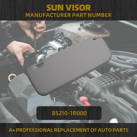 Dasbecan Driver Side Sun Visor Compatible with Hyundai Accent 1E 2011 2012 2013 2014 2015 Front Left Sun Protection Shade Gray Replaces 85210-1R000