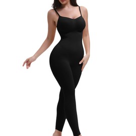 SHAPERX Women's Full Body Tummy Control Shapewear High Waisted Seamless Compression Leggings Stretchy Shaper Bodysuit,SZ5809-Black-L/XL