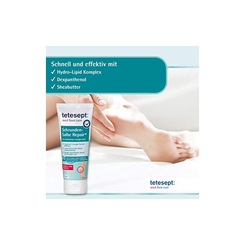 tetesept Schrunden-Salbe Repair+ ‚Äì Fu√ücreme mit Hydro-Lipid Komplex, Dexpanthenol +