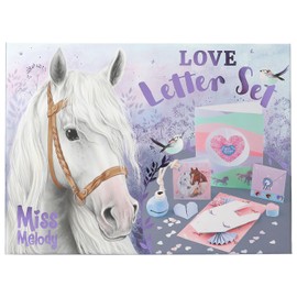 Depesche 12969 Miss Melody Love Letter Set Hand Lettering in Horse Design, Writing Set Including Writing Paper, Envelopes, Stickers, Stamp and Much More, Multicoloured