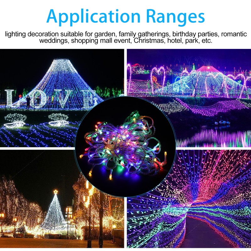 10m 100LED String Lights 24V Waterproof 8 Modes Ornamental Lamp