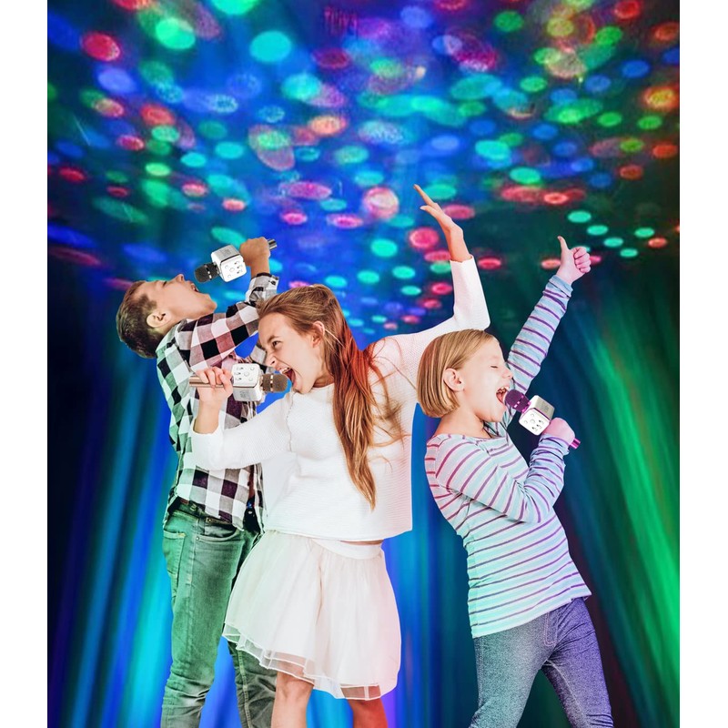 Party2Go Bluetooth Karaoke Microphone and Disco Ball Set (Black)