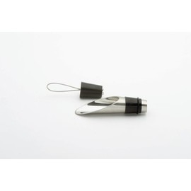 Weis Wine Pourer with Stopper, Stainless Steel Silver/Black, 4 x 4 x 4.4 cm