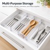 Adjustable Clear Drawer Dividers for Clothes, Kitchen Utensils & Office