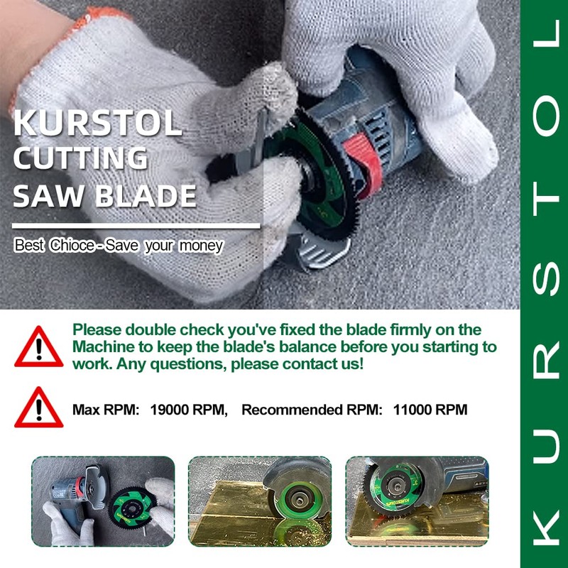 KURSTOL 72T HSS Cutting Disc - 2pcs 75mm Cutting Wheel