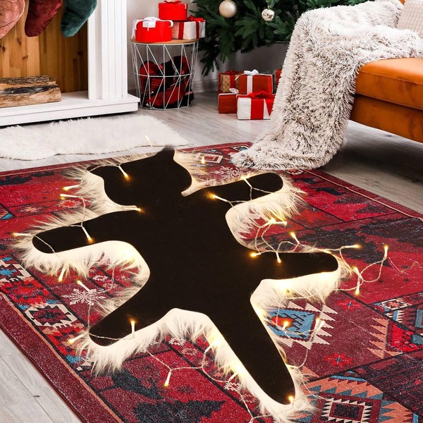 Light Up Fried Cat Rugs, Funny Christmas Area Rug with