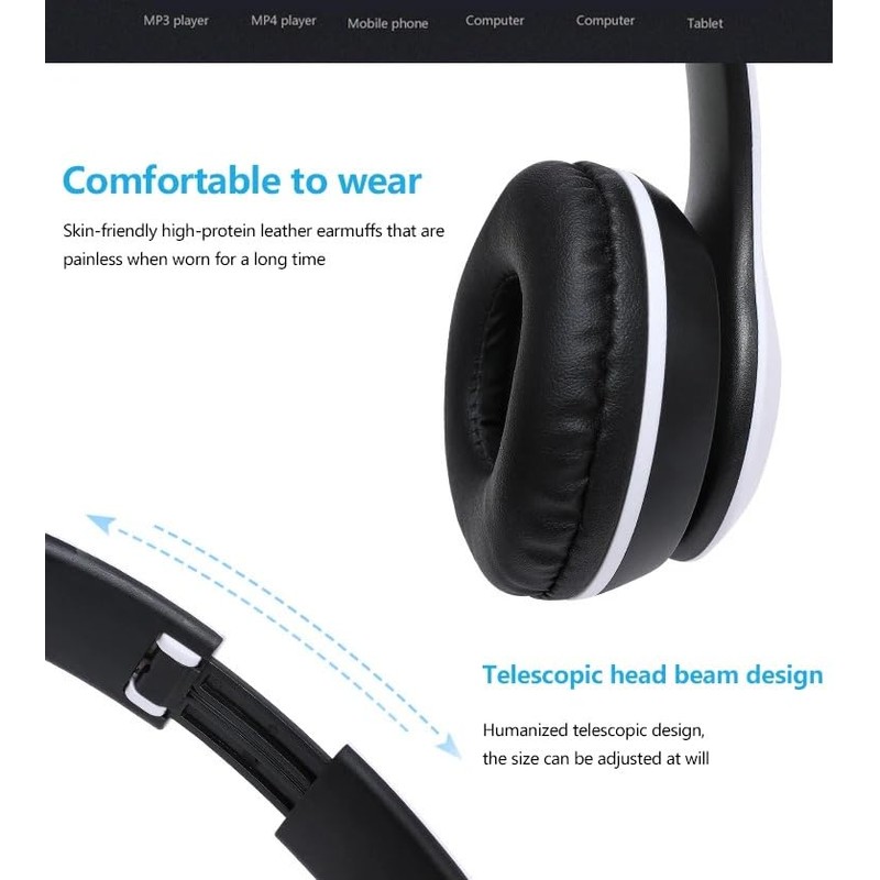 Hybrid Noise Cancelling Headphones, Wireless Bluetooth, Mic, Deep Bass, Soft