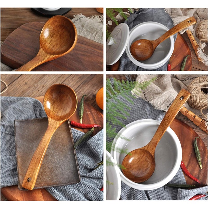 Wooden Ladle. Long Handle Ladle Utensils for Soup.Handmade for Kitchen