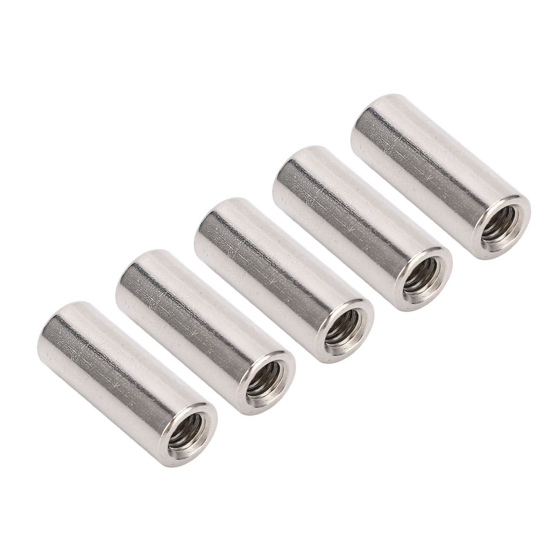 20 Pcs Round Connector Nut M6x1.0 10 L25mm Rod Coupling