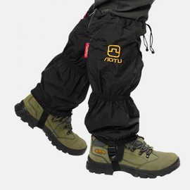 Hiking brushed outdoor winter waterproof long spats trekking Black