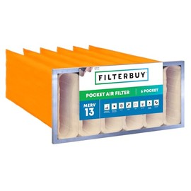 Filterbuy 12x24x30 6-Pocket Air Filter MERV 13 HVAC Replacement (1-Pack)
