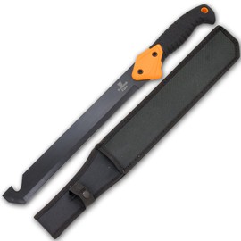 Snake Eye Machete with Heavy Duty Construction-Ergonomic Non-Slip Handle and Belt Sheath for Gardening, Land-Management, Bushcraft, Hunting and Outdoor (Orange & Black)