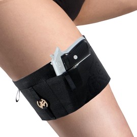 Iron Regina Thigh Holster for Women Concealed Carry Gun Holster for Pistols Universal Gun Leg Holster Fit for Glock 19, PT-22, 22 Caliber, 380 &Similar Guns Black Large