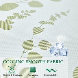 YOUR MOON Queen Size Summer Cooling Mattress Pad for Hot Sleepers, Noiseless Cool Mattress Toppers Cover with Fitted Deep Pocket (8-16 Inches) - Cooling Pad for Bed, Green