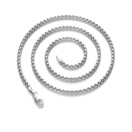 925 Sterling Silver Box Chain Lobster Clasp 4mm Silver Chain for Women Men Silver Necklace Chain 16-30 Inches (24)