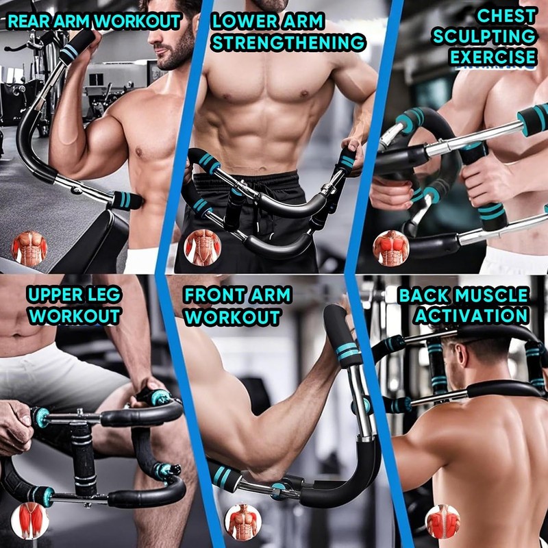 Twister Arm Trainer, Adjustable Chest Training Device with Bracelet Guards,