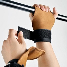 Fitness Leather Lifting Gloves for Pull-Ups & Deadlifts with Quick Grip Strap